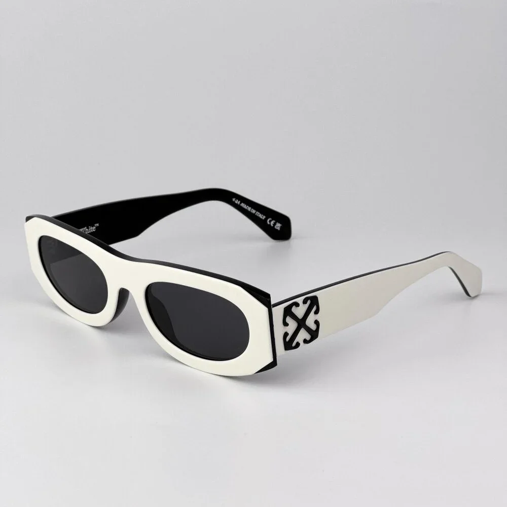 Off-White ORLANDO Men Sunglasses White/Black Oval Frame Model OERI13O 0107